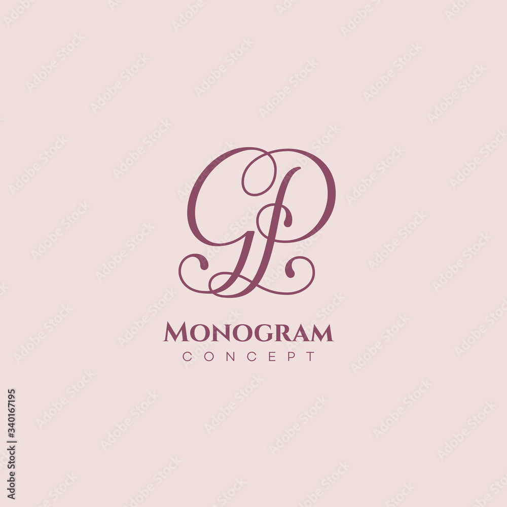 Calligraphic monogram GP Calligraphic monogram GP