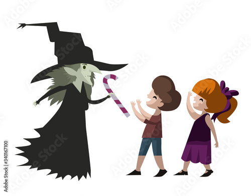 hansel and gretel and the evil witch with a candy