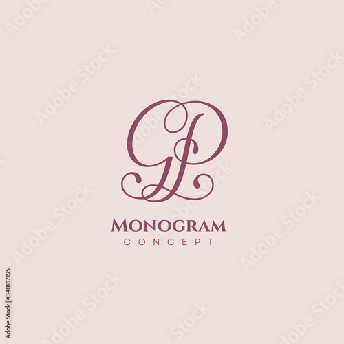 Calligraphic monogram GP