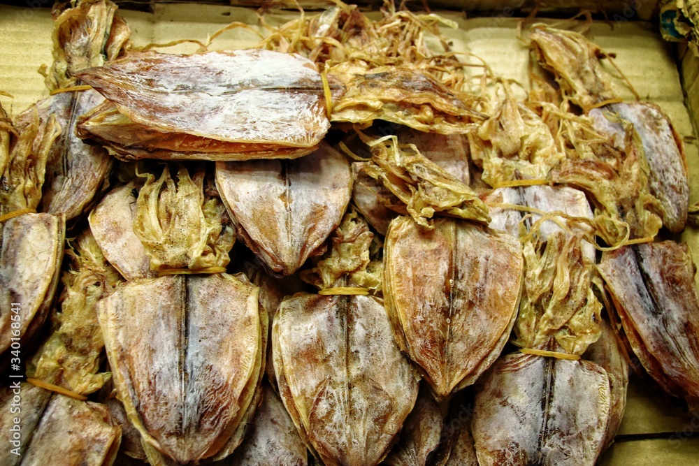 Dried Squid (plah mohk haang), one of the most popular street side snacks in Thailand