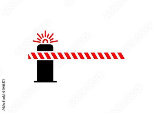 Road barrier vector icon on white background.