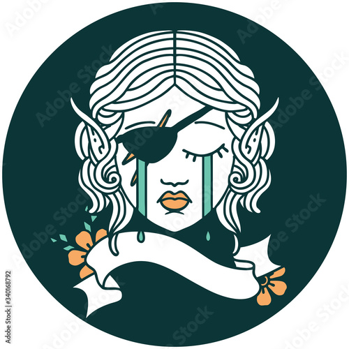 crying elf rogue character face icon