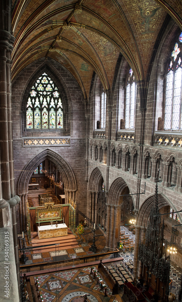 Chester Cathedral interior high view 3