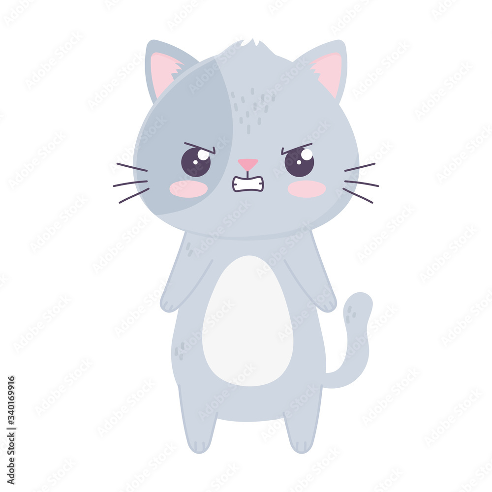 Obraz premium kawaii cute cat mascot cartoon isolated icon