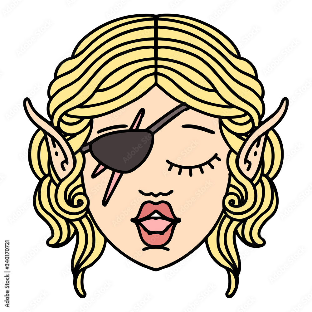 elf rogue character face illustration elf rogue character face illustration