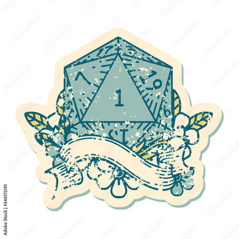 natural one d20 dice roll illustration natural one d20 dice roll illustration