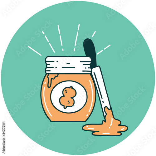 icon of tattoo style peanut butter