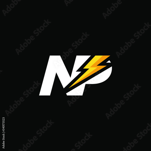 Initial Letter NP with Lightning