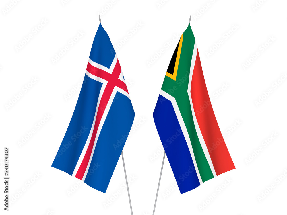 Republic of South Africa and Iceland flags