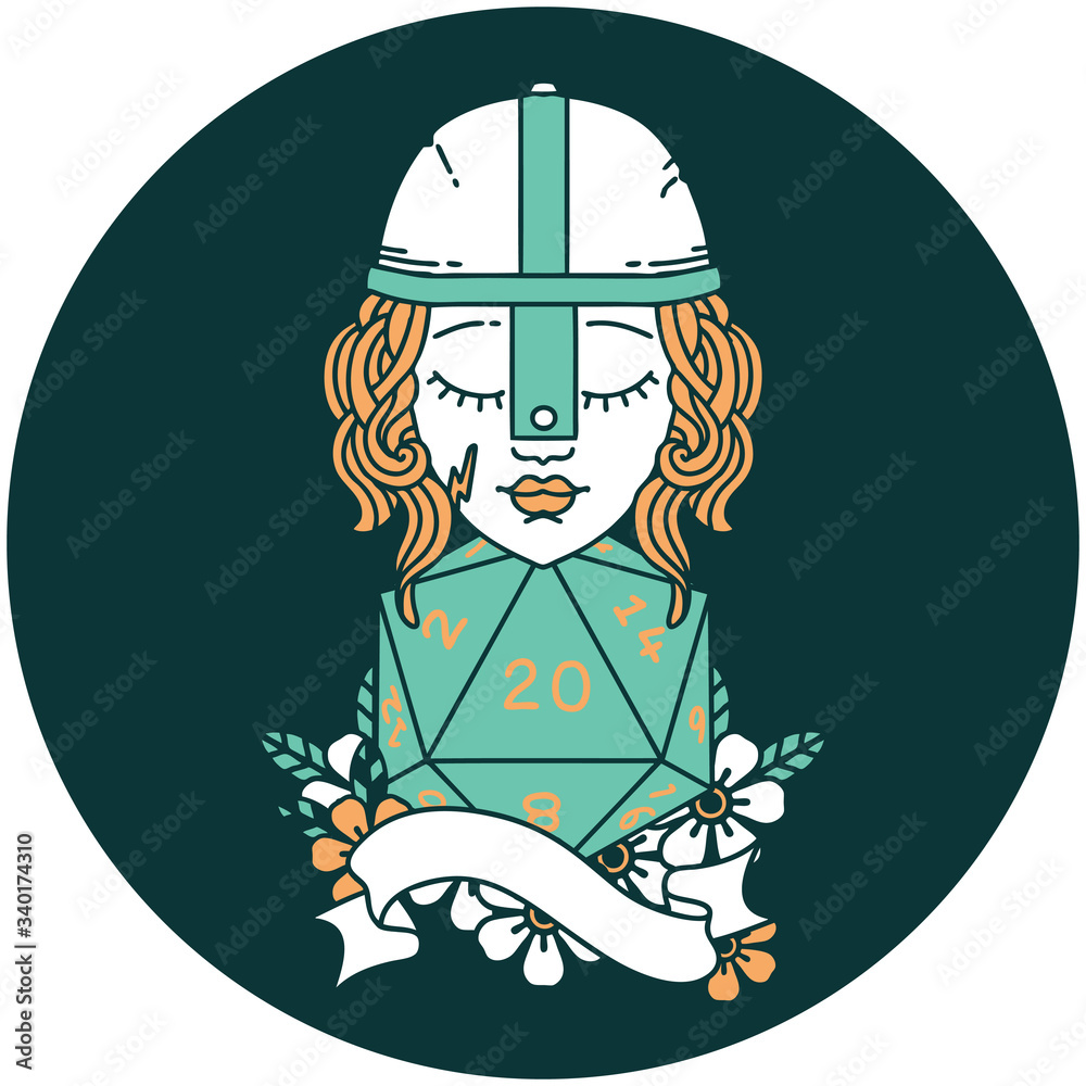 human fighter with natural twenty dice roll icon human fighter with natural twenty dice roll icon