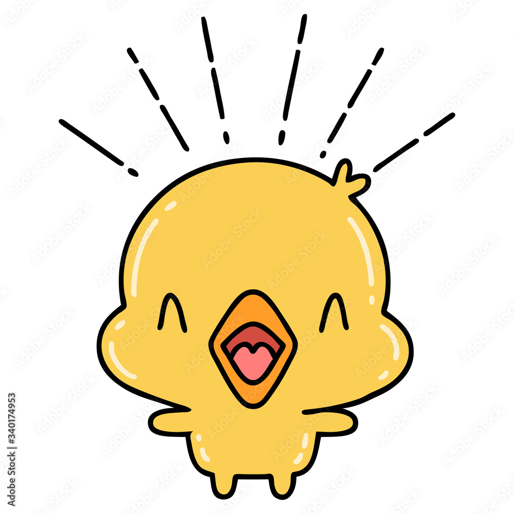 traditional tattoo style singing chick traditional tattoo style singing chick