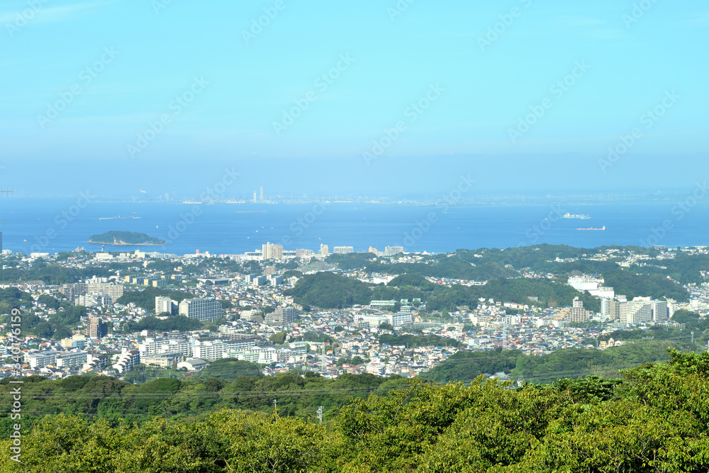 東京湾　猿島　横須賀市大楠山の風景