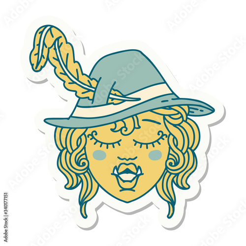 orc bard character  sticker