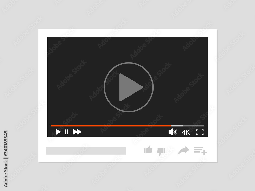 Video player bar template. Stock vector Video player bar template. Stock vector