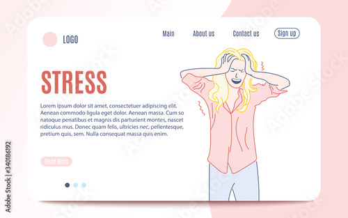 ntroversion, agoraphobia, public spaces phobia. Mental illness, stress. Social anxiety disorder, anxiety screening test, anxiety attack concept.Website homepage landing web page template