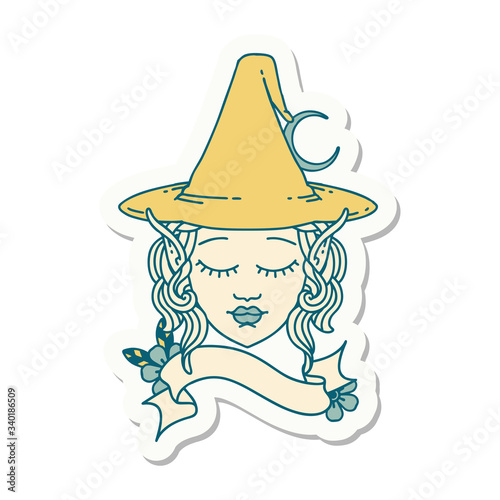 elf mage character face sticker