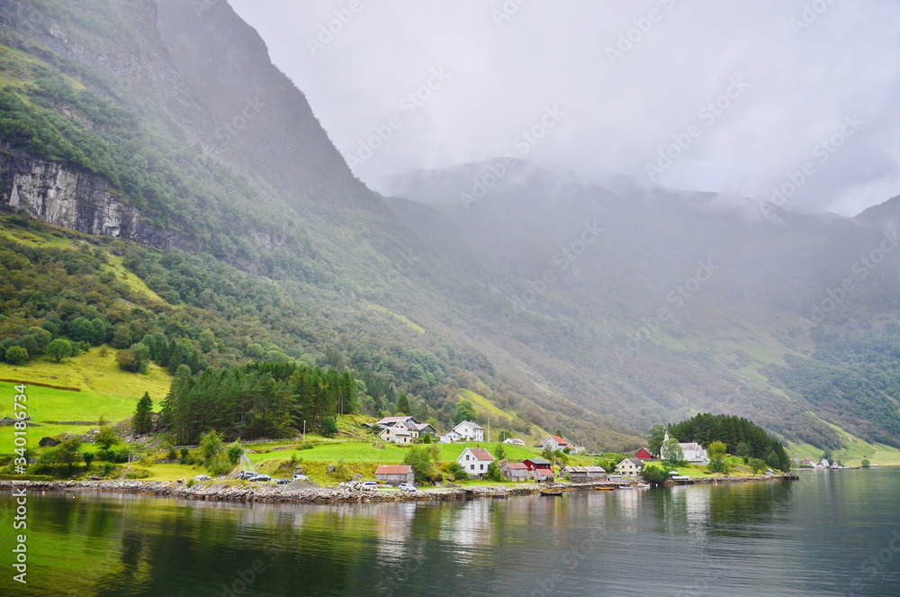 natural landscape of Flam Sognefjord in Norway