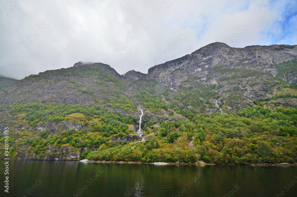 natural landscape of Flam Sognefjord in Norway