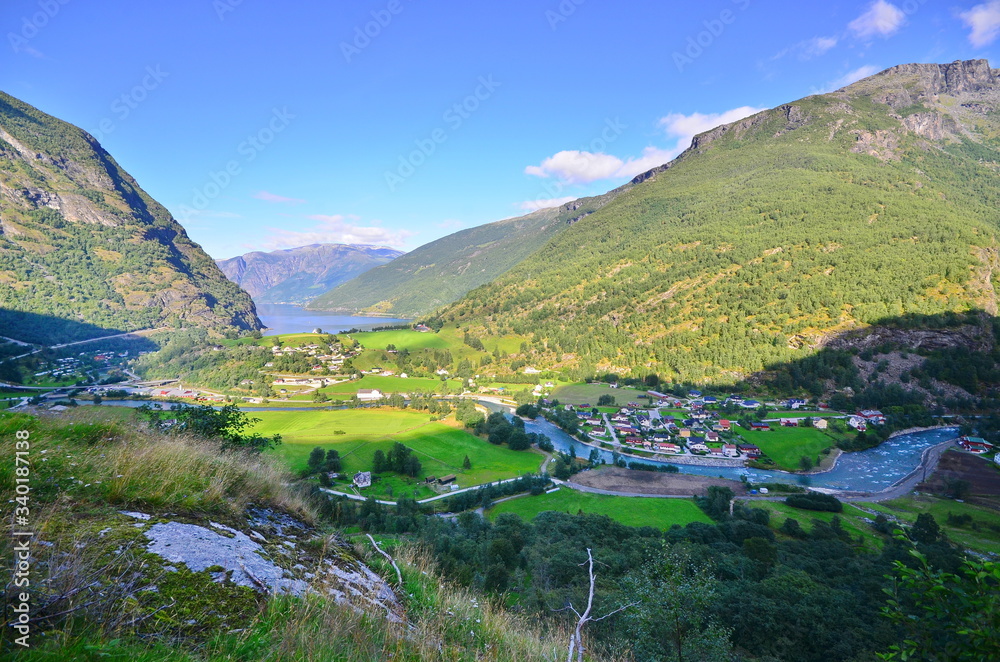 natural landscape of Flam Sognefjord in Norway