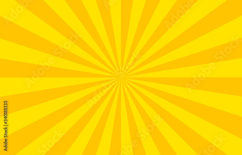 背景素材：集中線付きの黄色いグラデーションイラスト