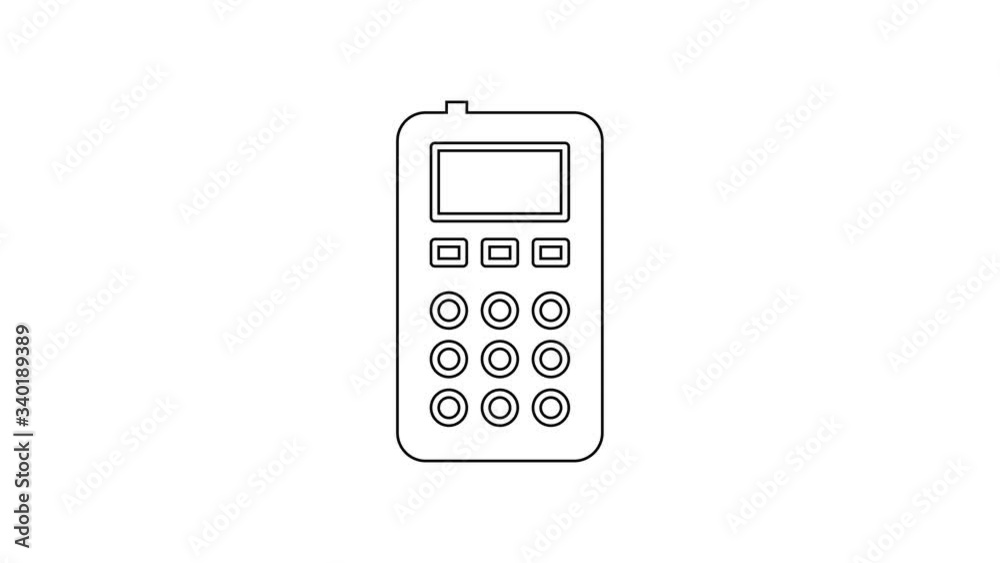 Black line Remote control icon isolated on white background. 4K Video motion graphic animation Black line Remote control icon isolated on white background. 4K Video motion graphic animation