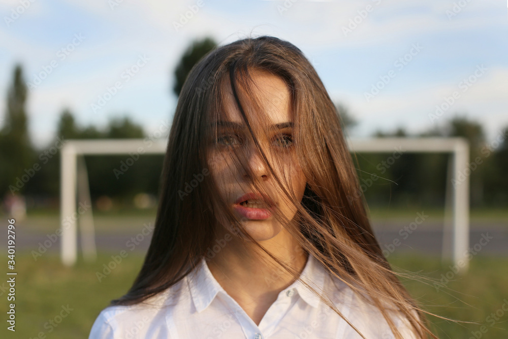 horizontal closeup portrait of a stunningly beautiful young teenager girl with long hair horizontal closeup portrait of a stunningly beautiful young teenager girl with long hair
