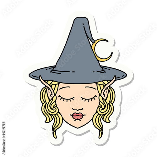 elf mage character face sticker