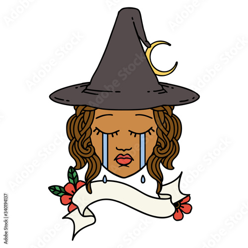 human witch character face illustration