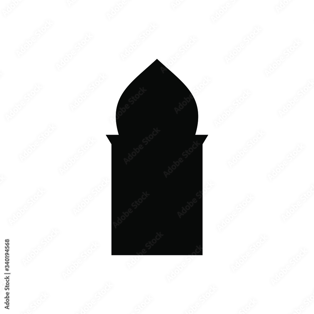 The mosque door icon design is isolated on a white background. Vector illustration. EPS 10. The mosque door icon design is isolated on a white background. Vector illustration. EPS 10.