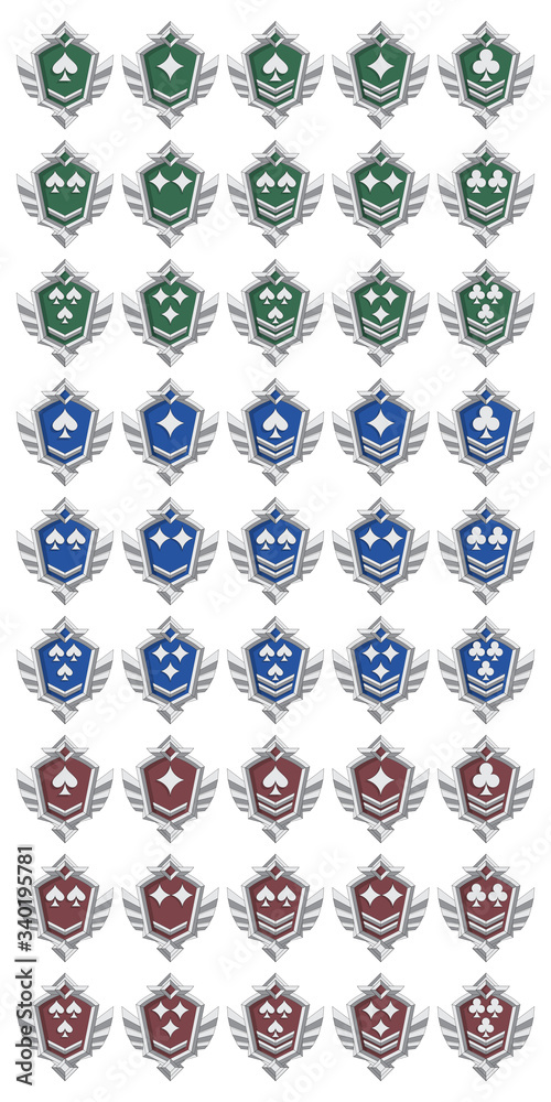A set of badges for the game. Isolated on white background. Vector illustration. A set of badges for the game. Isolated on white background. Vector illustration.