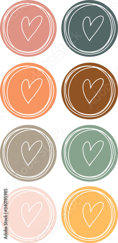 Highlights icon. Stories Covers abstract Icons. Set of hearts . Vector illustration