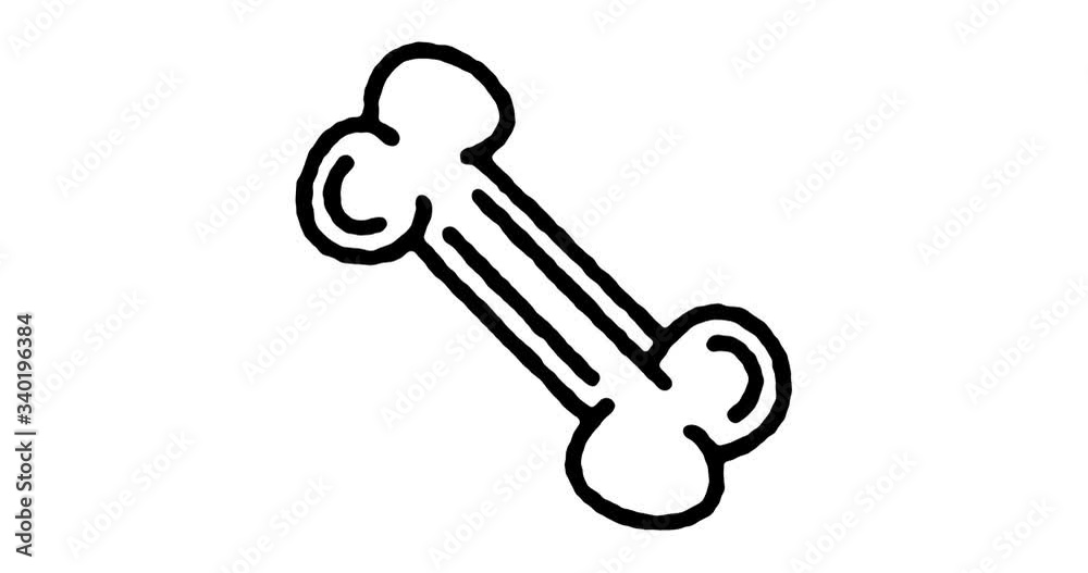 Hand drawn sketch icon animation for dog bone to use as video design element. Minimalistic symbol made for motion graphic, can be used as loop item, has alpha channel. Hand drawn sketch icon animation for dog bone to use as video design element. Minimalistic symbol made for motion graphic, can be used as loop item, has alpha channel.