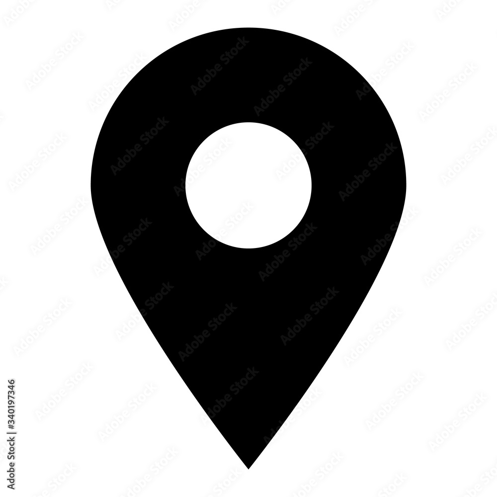Black map pointer. Simple flat vector icon Black map pointer. Simple flat vector icon
