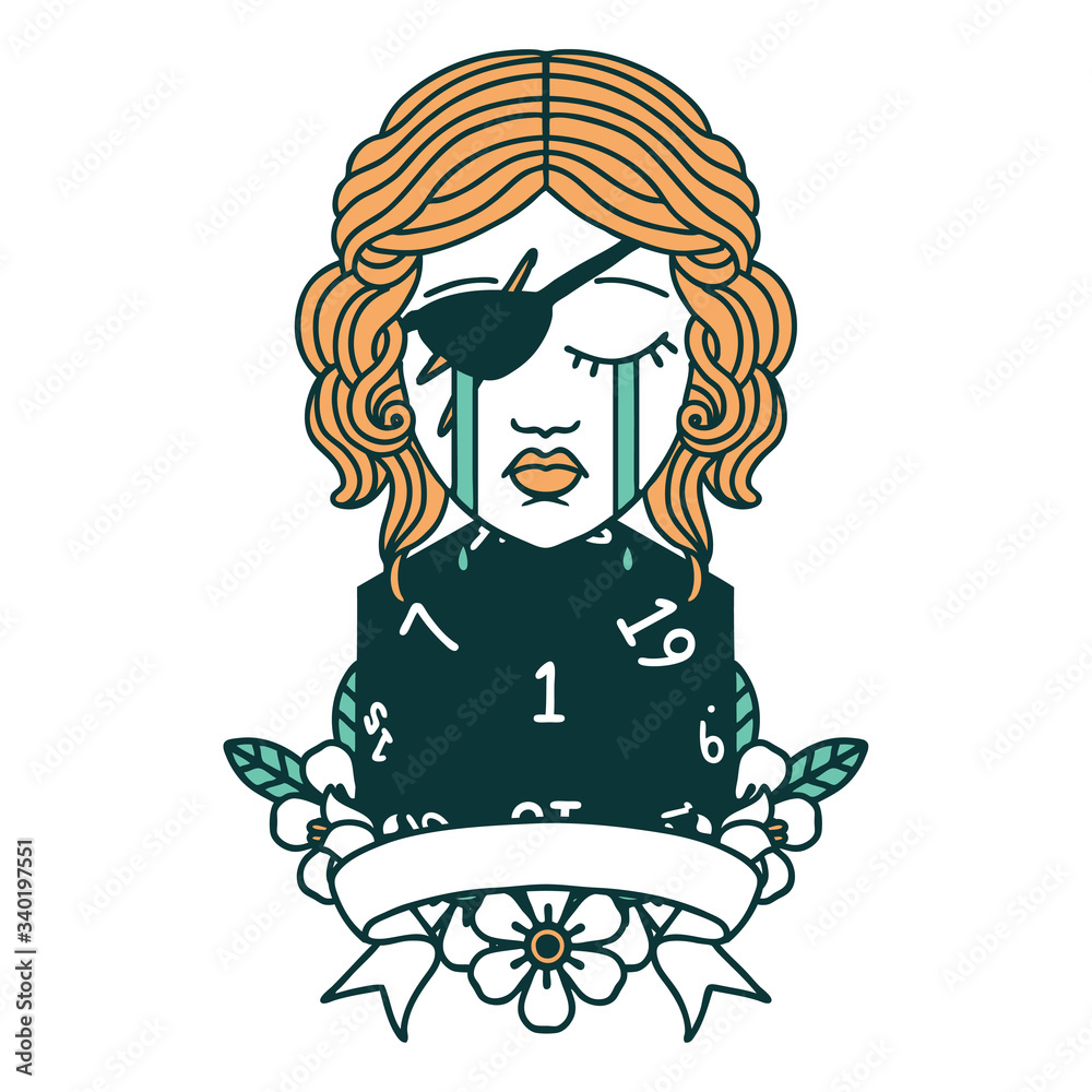 crying human rogue with natural one roll illustration crying human rogue with natural one roll illustration