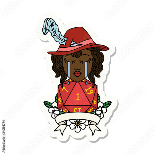 human bard character face sticker