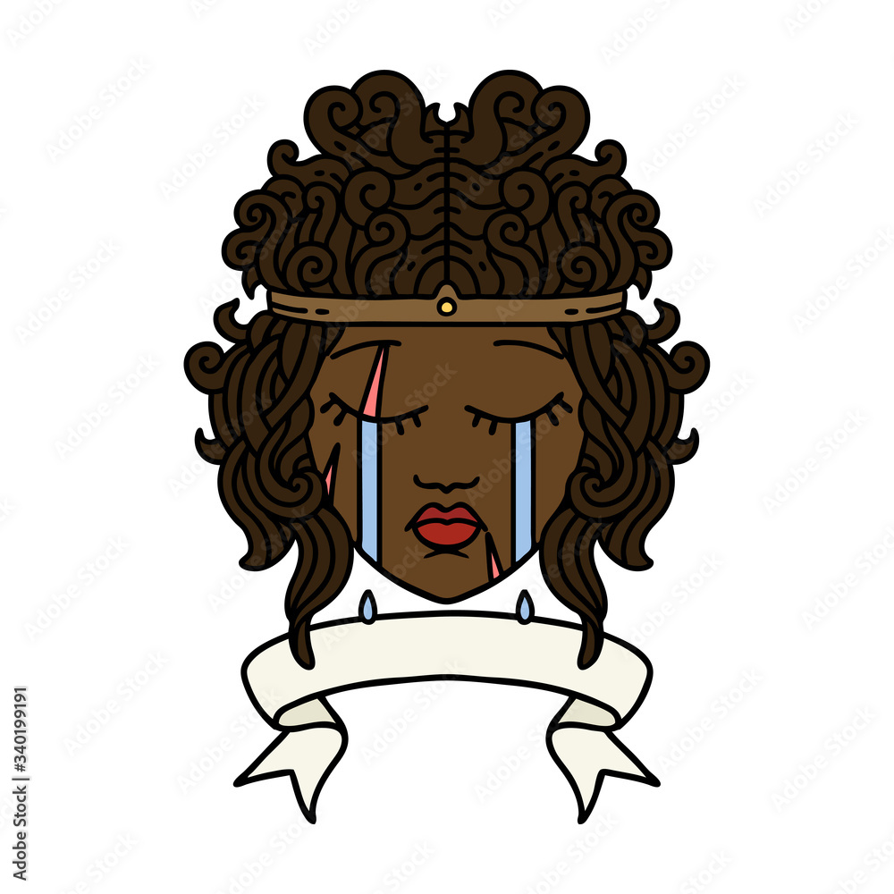 crying human barbarian with banner illustration crying human barbarian with banner illustration