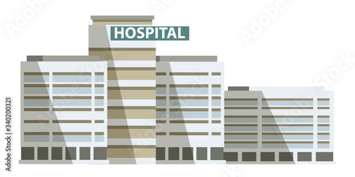 Hospital building isolated on white background