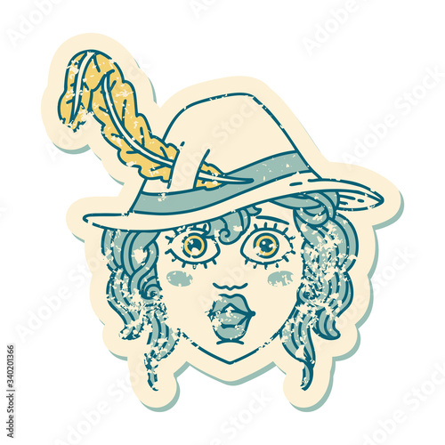 human bard character grunge sticker
