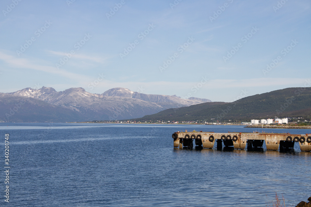 sunset, sky, sun, sunrise, nature, clouds,  landscape, evening, light, sea, cloud, blue beautiful, horizon, red, sunlight, mountain view, ocean tromso tromsø  water travel tourism sea coast nature 