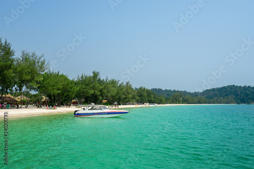 Beautiful beach on Koh Rong island, Sihanoukville, Cambodia.