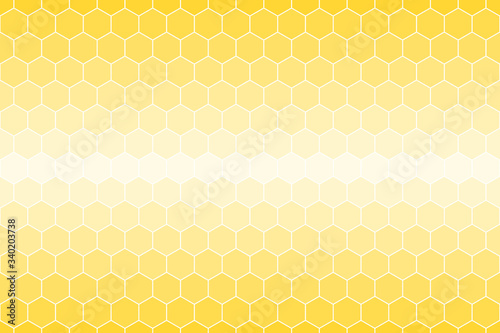 Honeycomb or honey Grid tiled for background or Hexagonal cell texture. in color yellow or gold with white border gradient.