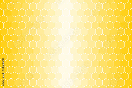 Honeycomb or honey Grid tiled for background or Hexagonal cell texture. in color yellow or gold with white border gradient.