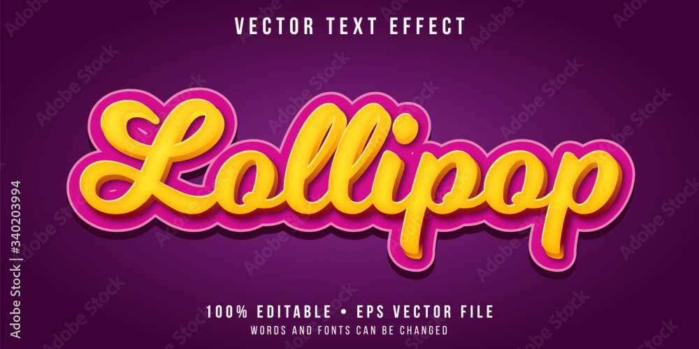 Editable text effect - sweet lollipop style Editable text effect - sweet lollipop style