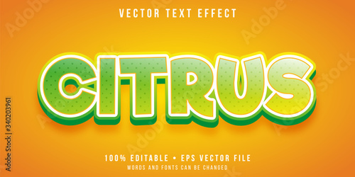 Editable text effect - citrus fruit style