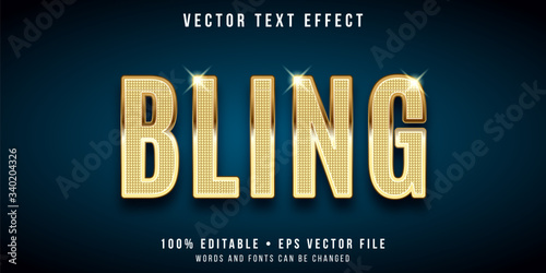Editable text effect - golden bling style