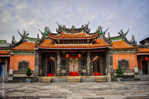Traditional taiwanese historical family house in buddhist style