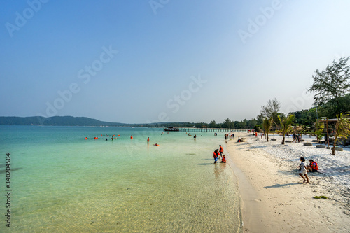 Beautiful beach and beautiful island, Koh Rong samloem island, Sihanoukville, Cambodia. 