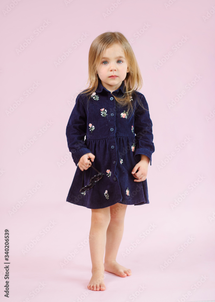 portrait of little model girl in studio portrait of little model girl in studio