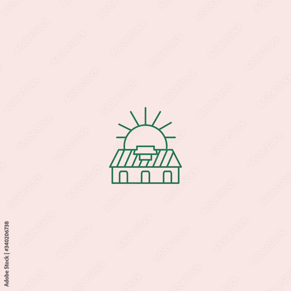 Home Sun logo template design in Vector illustration 
