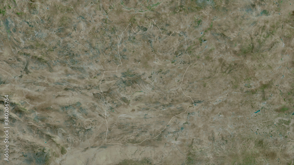 Dornogovi, Mongolia - outlined. Satellite